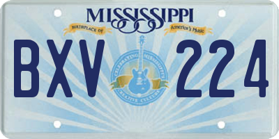 MS license plate BXV224