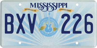 MS license plate BXV226