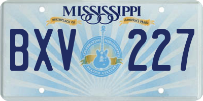 MS license plate BXV227