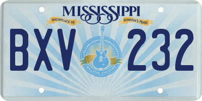 MS license plate BXV232