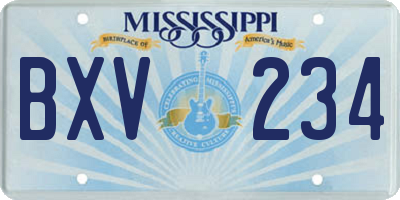 MS license plate BXV234