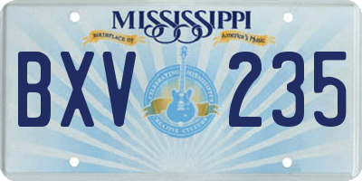 MS license plate BXV235