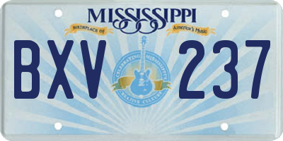MS license plate BXV237