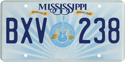 MS license plate BXV238