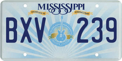 MS license plate BXV239