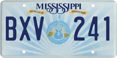 MS license plate BXV241