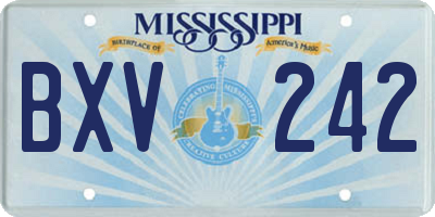 MS license plate BXV242