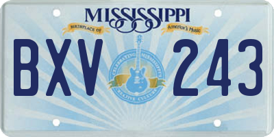 MS license plate BXV243