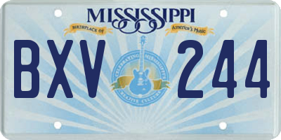 MS license plate BXV244