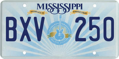MS license plate BXV250