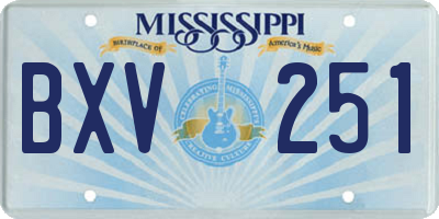 MS license plate BXV251