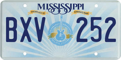 MS license plate BXV252