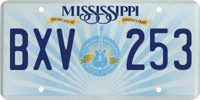 MS license plate BXV253