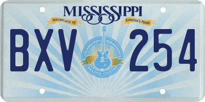 MS license plate BXV254