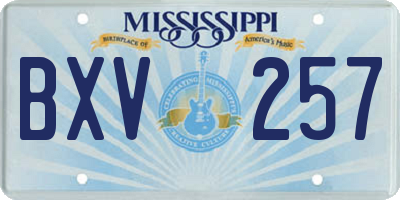 MS license plate BXV257