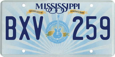 MS license plate BXV259