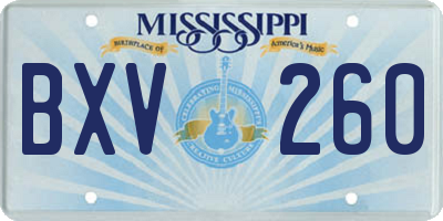 MS license plate BXV260