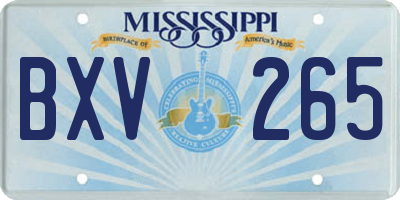 MS license plate BXV265