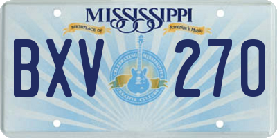 MS license plate BXV270