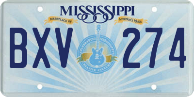 MS license plate BXV274