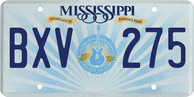 MS license plate BXV275