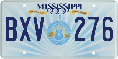 MS license plate BXV276