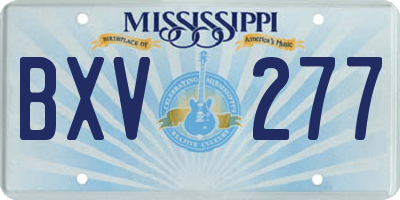 MS license plate BXV277