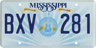 MS license plate BXV281
