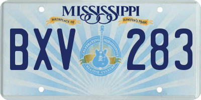 MS license plate BXV283