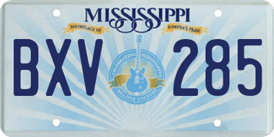 MS license plate BXV285