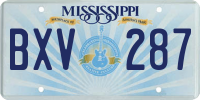 MS license plate BXV287