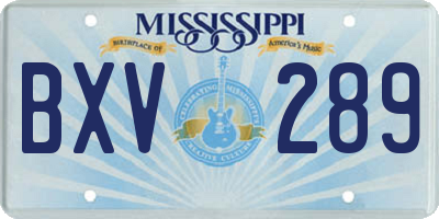 MS license plate BXV289
