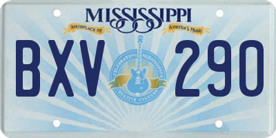 MS license plate BXV290