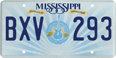 MS license plate BXV293