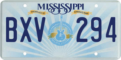 MS license plate BXV294