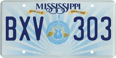 MS license plate BXV303