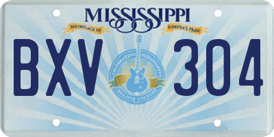 MS license plate BXV304