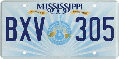 MS license plate BXV305