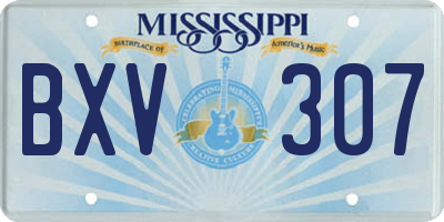 MS license plate BXV307