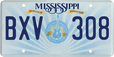 MS license plate BXV308