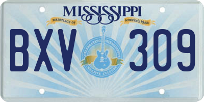 MS license plate BXV309