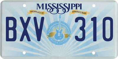 MS license plate BXV310