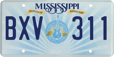 MS license plate BXV311