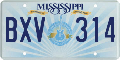 MS license plate BXV314