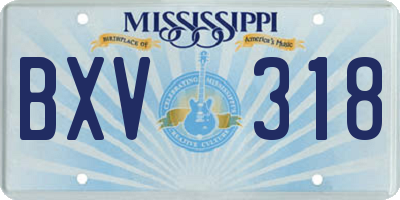 MS license plate BXV318