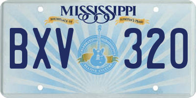 MS license plate BXV320