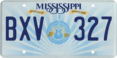 MS license plate BXV327