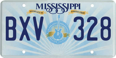 MS license plate BXV328