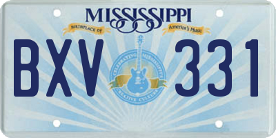 MS license plate BXV331