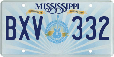 MS license plate BXV332
